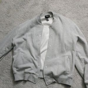 Grey Forever 21 Varsity Jacket/Sweater
